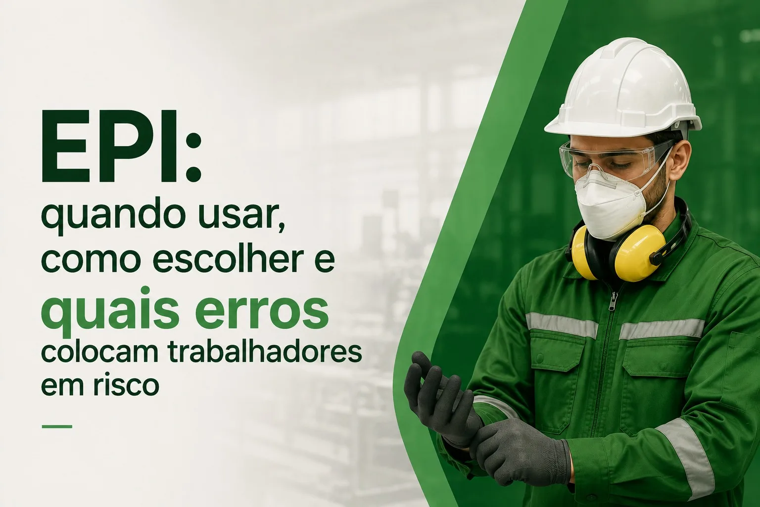 EPI: quando usar, como escolher e quais erros colocam trabalhadores em risco